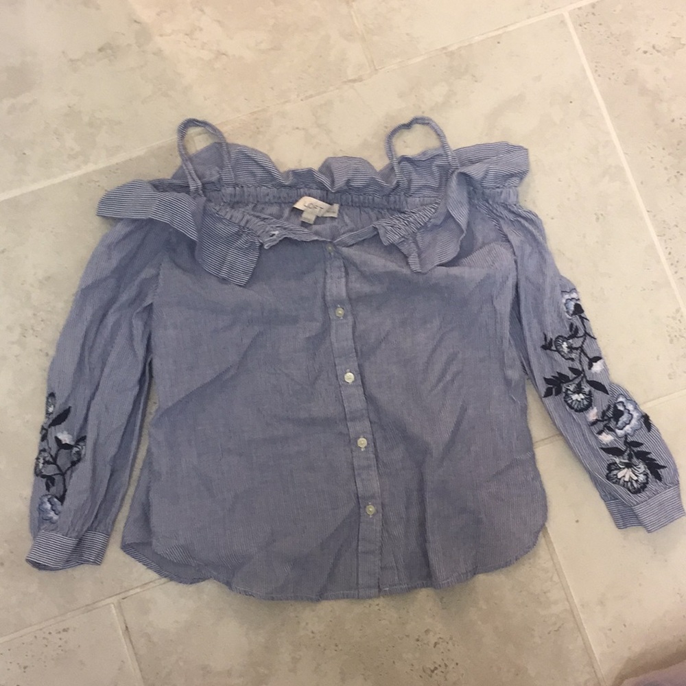 Ann Taylor Loft cold shoulder top xxs petite - Picture 1 of 4
